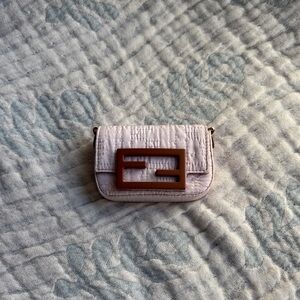 Rare Fendi Blush Mini Bag with Chocolate Accent